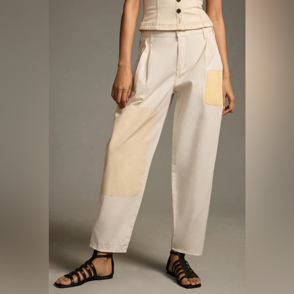 Anthropologie Pilcro Rolled-Hem Chino Pants Barrel utility - Picture 1 of 13